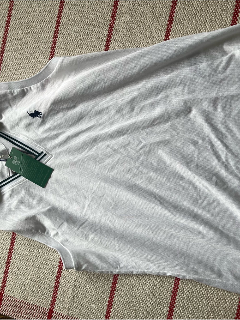 Polo Ralph Lauren Wimbledon White Sleeveless V‑Neck Active Tank